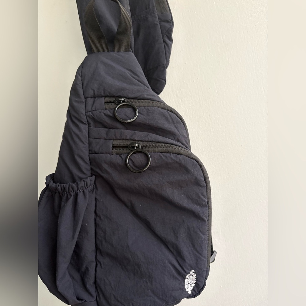 Black Sling Crossbody Bag with Ring Zippers - FREE PEOPLE - Picture 5 of 15